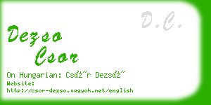 dezso csor business card